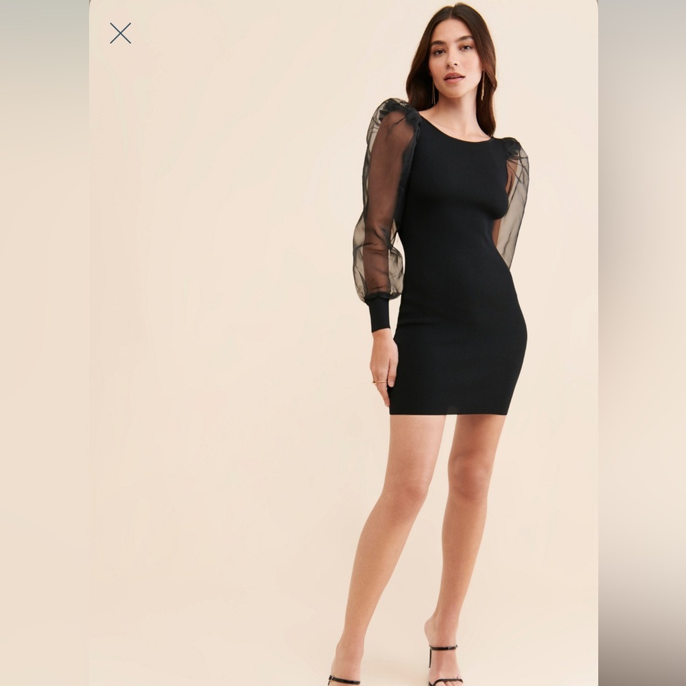 Organza Sleeve Mini Dress